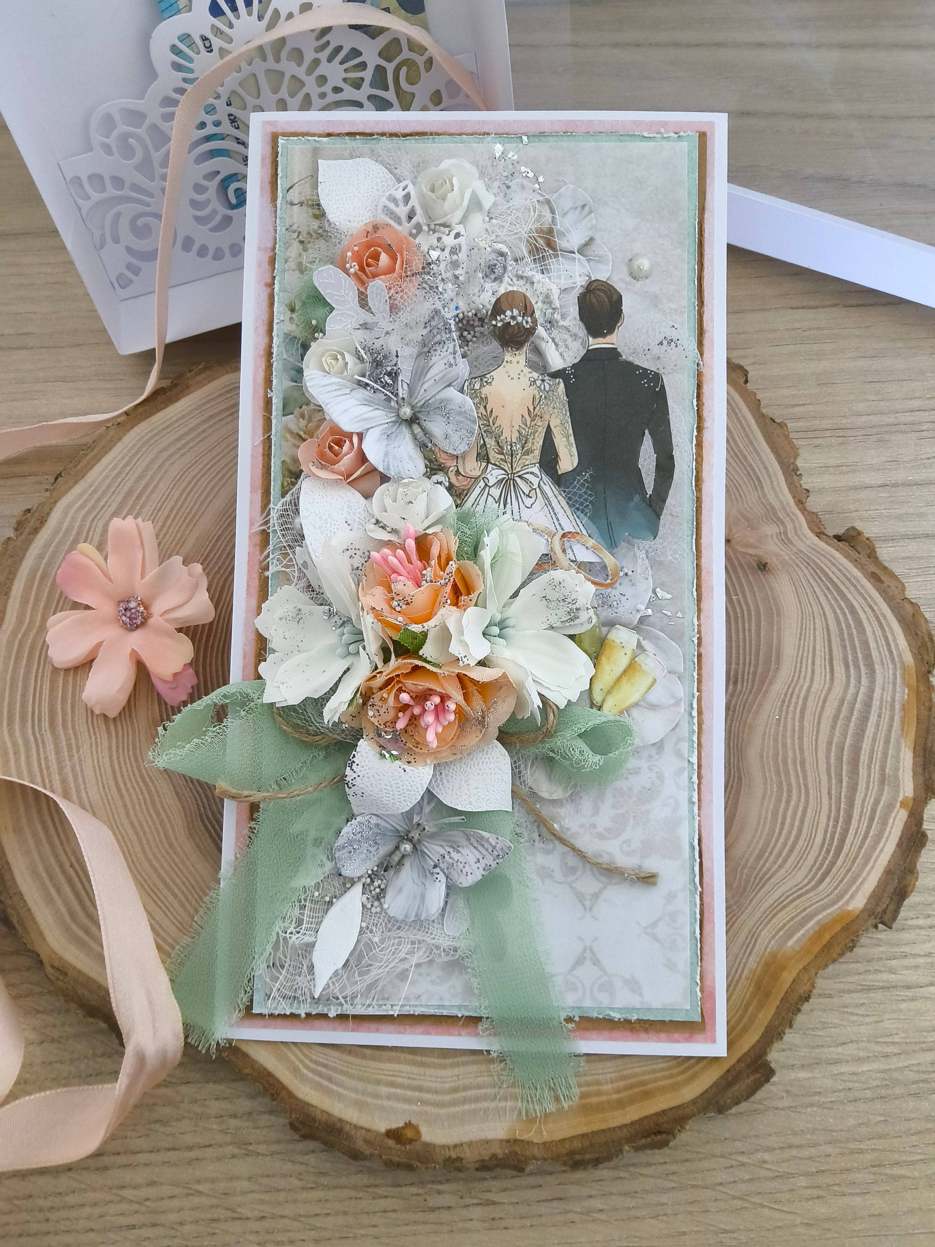 Coffret carte mariage romantique