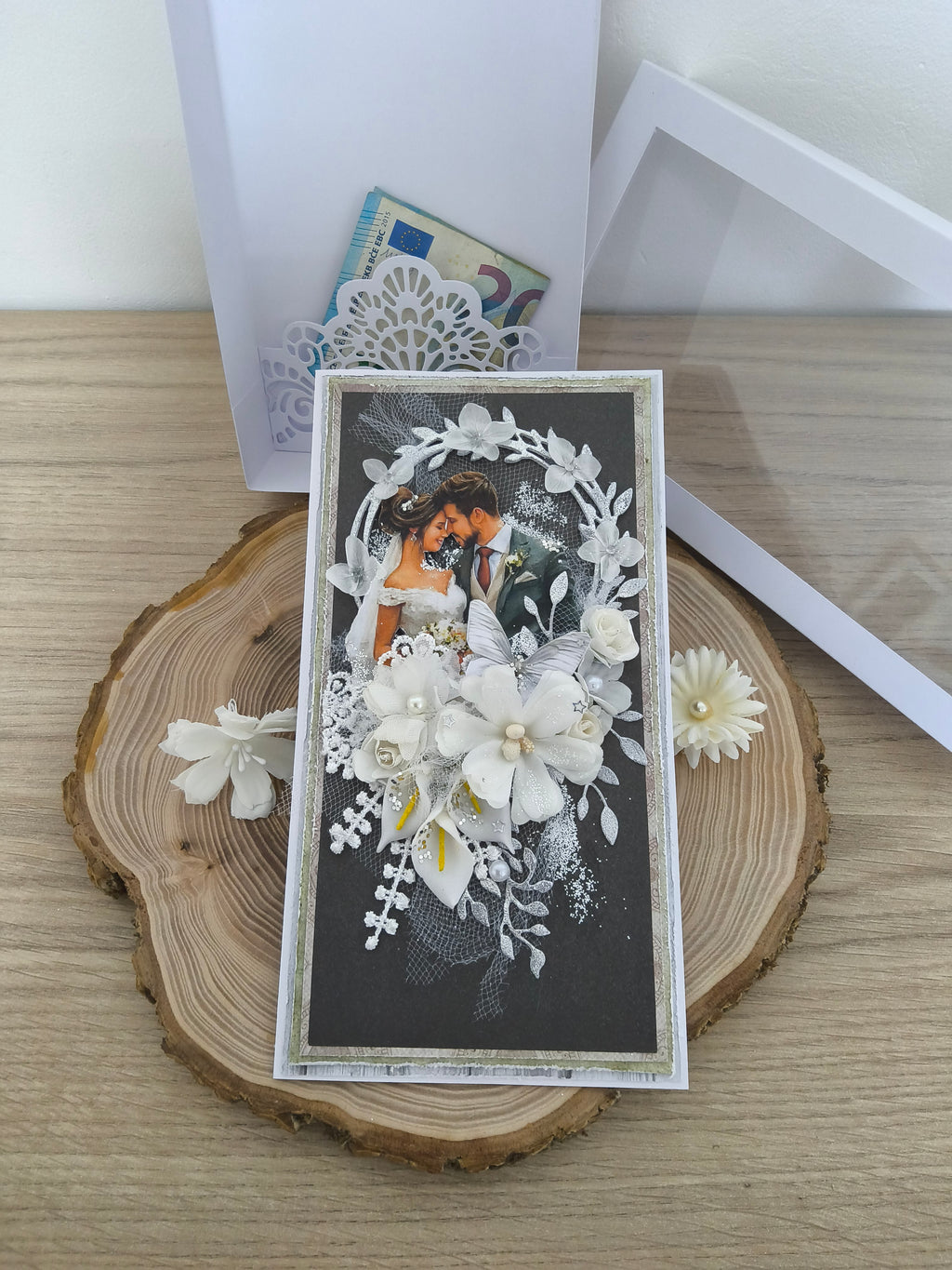 Coffret carte mariage noir et blanc