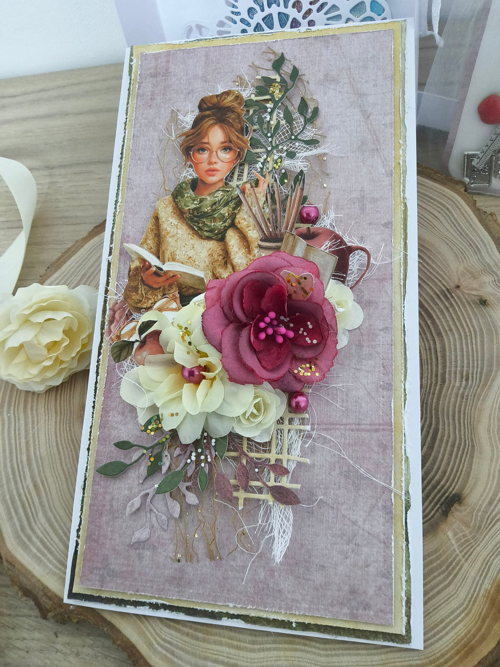 Coffret Carte Cadeau Maîtresse — Illustration Vintage Fleurie