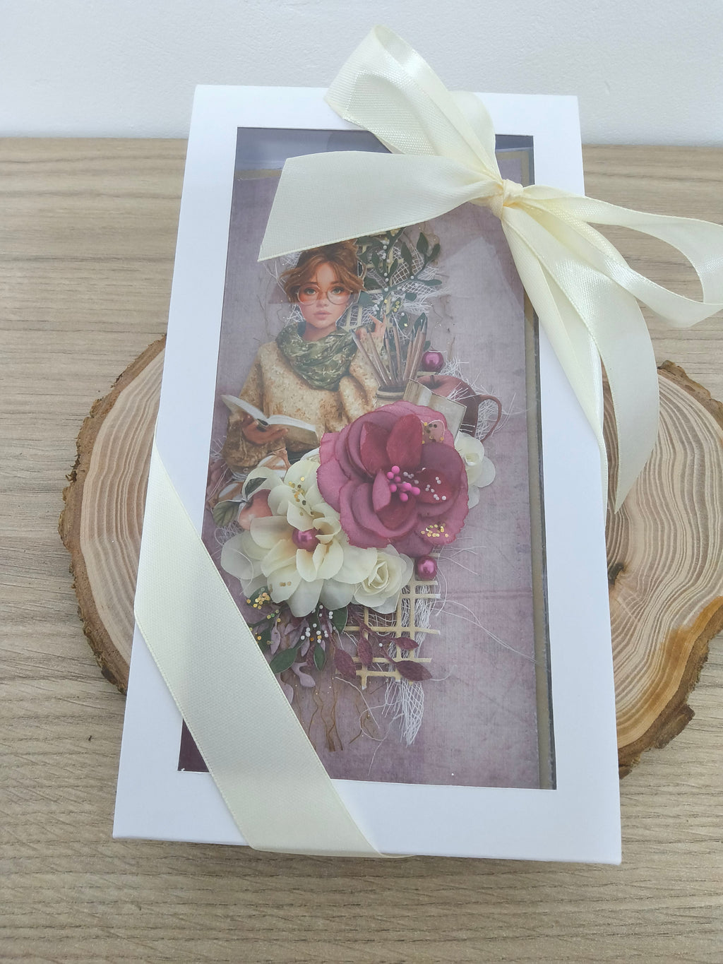 Coffret Carte Cadeau Maîtresse — Illustration Vintage Fleurie