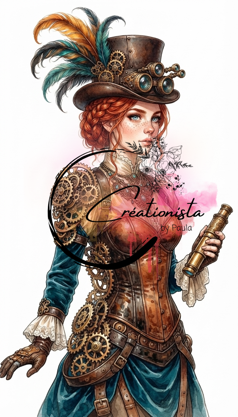 Pack de 25 Images Steampunk Numériques pour Art Journal