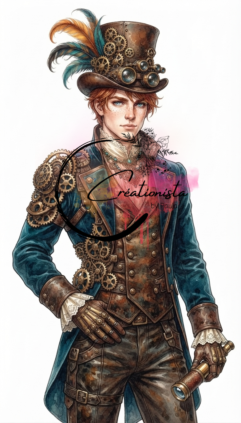 Pack de 25 Images Steampunk Numériques pour Art Journal