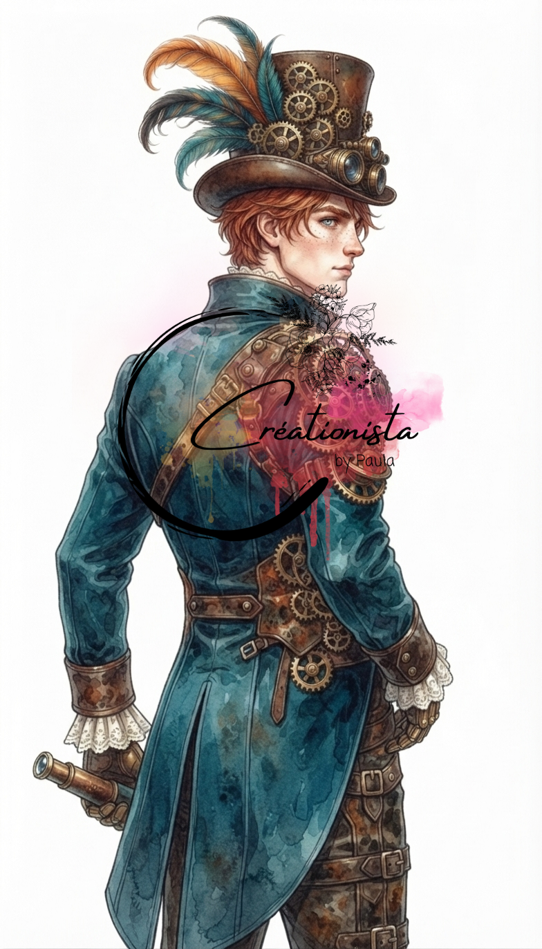 Pack de 25 Images Steampunk Numériques pour Art Journal