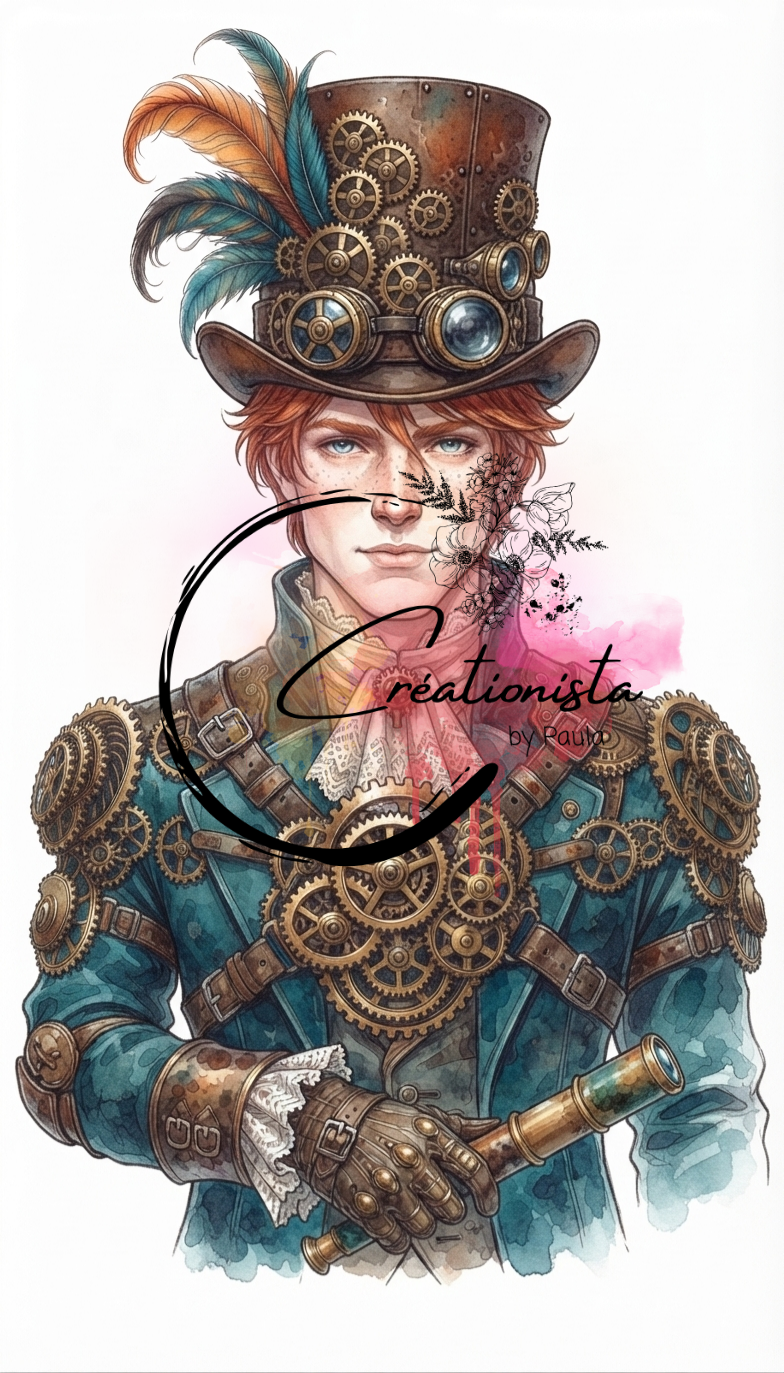 Pack de 25 Images Steampunk Numériques pour Art Journal