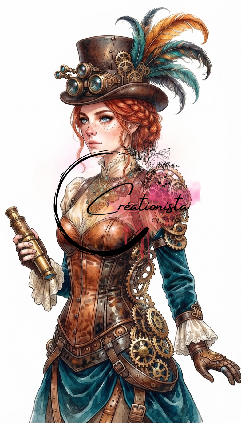 Pack de 25 Images Steampunk Numériques pour Art Journal
