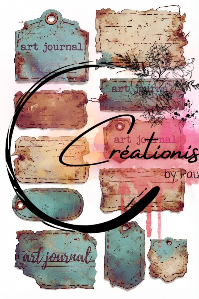 Pack de 25 Images Steampunk Numériques pour Art Journal