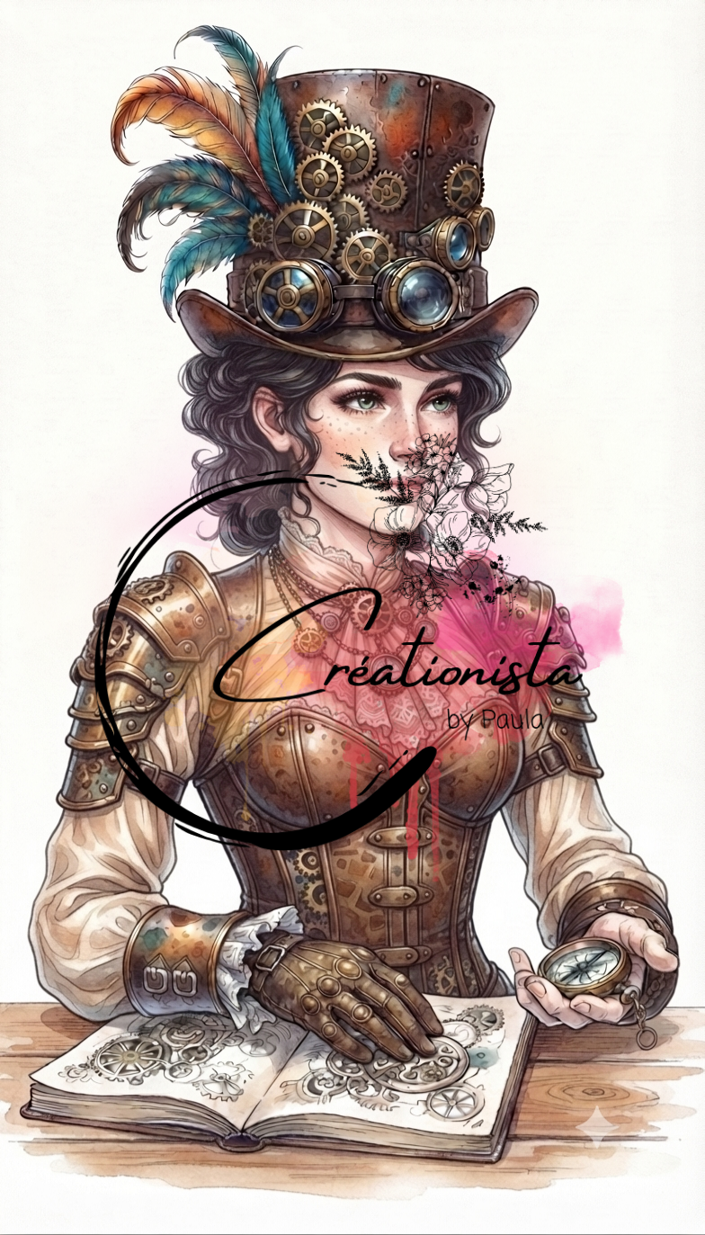 Pack de 25 Images Steampunk Numériques pour Art Journal