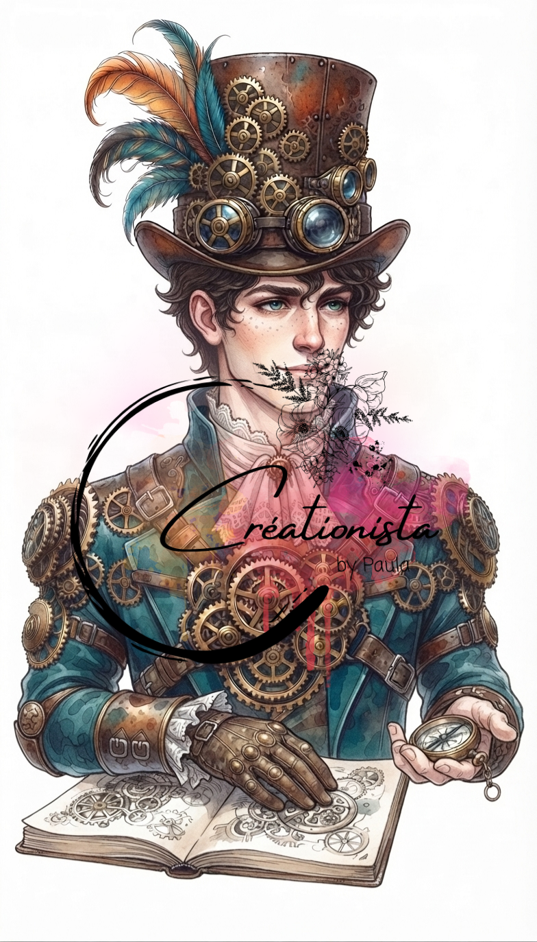 Pack de 25 Images Steampunk Numériques pour Art Journal