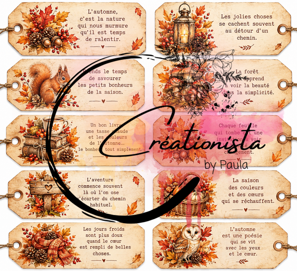 Lot de 22 images numériques Automne