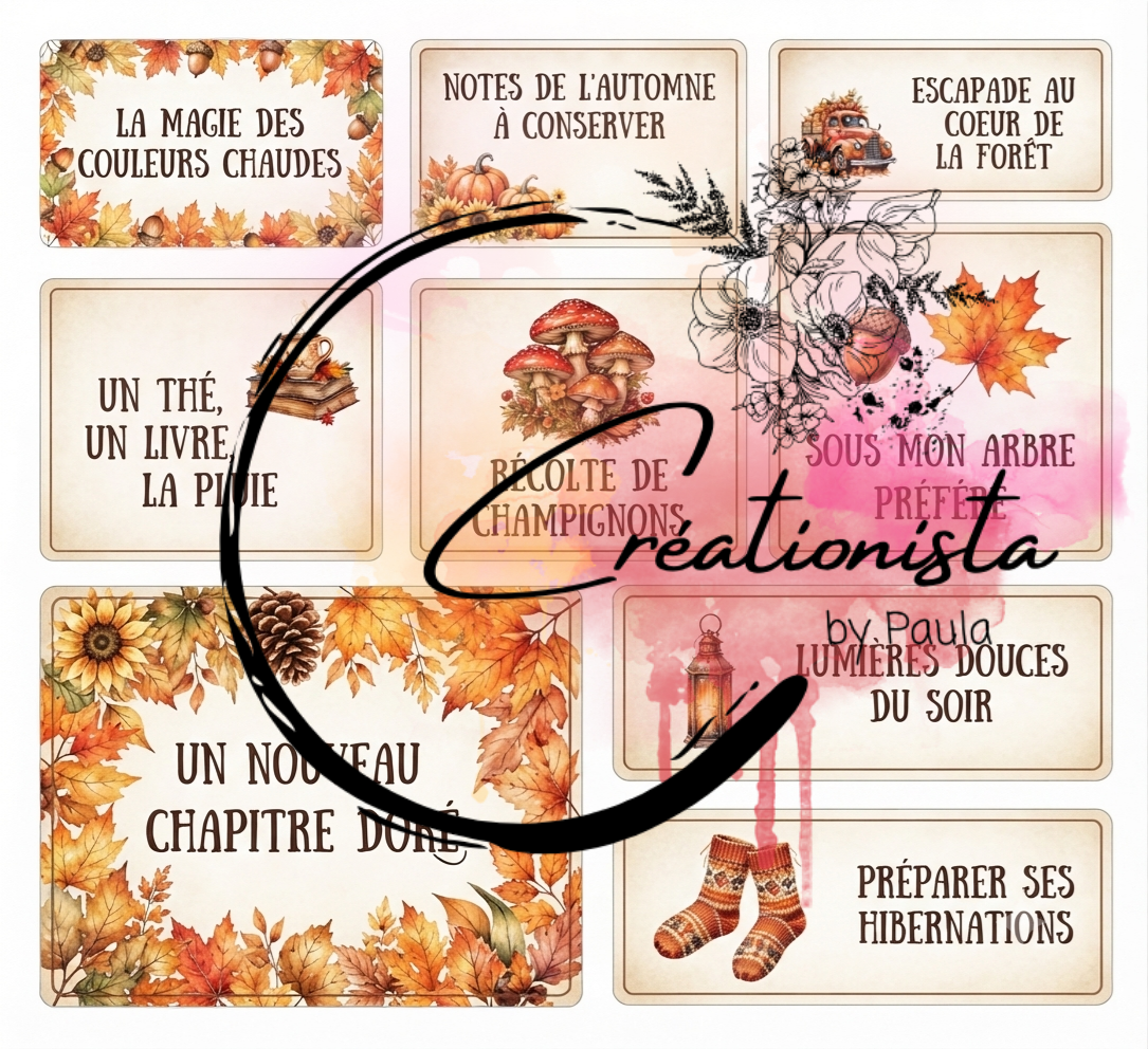 Lot de 22 images numériques Automne