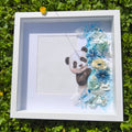 Cadre naissance Panda Fleuri — Tons Bleus